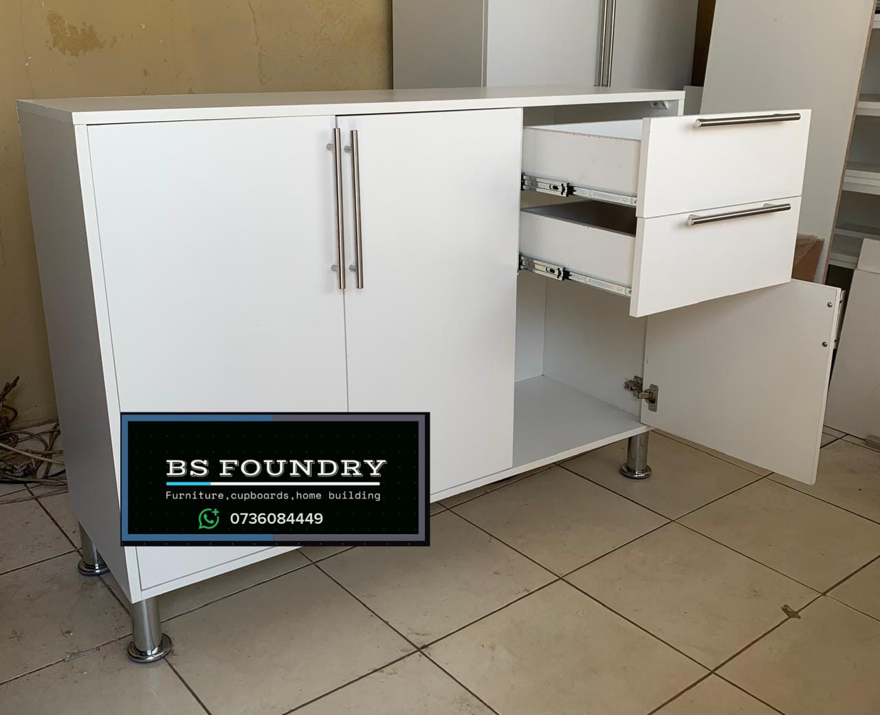 3 door cupboard with 2 drawers
